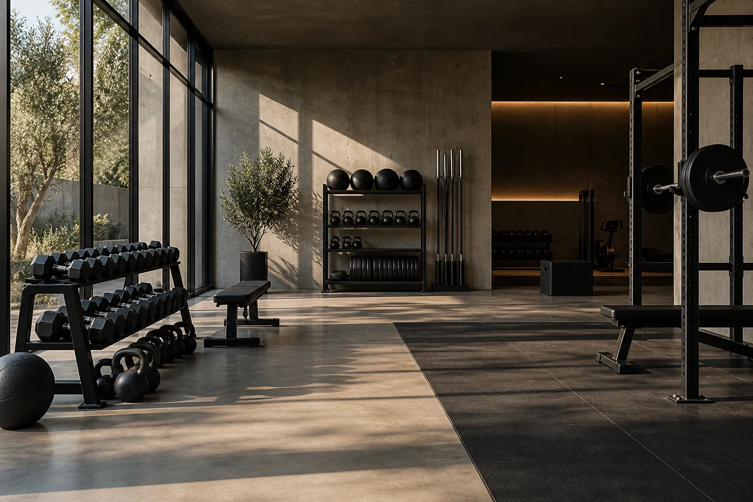 Illustrative sunlit training space